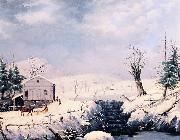 George Henry Durrie Winter in New England oil painting reproduction